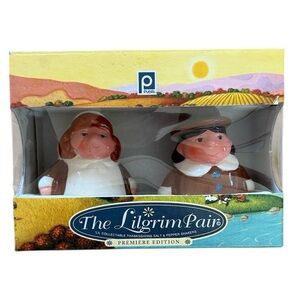 VINTAGE PUBLIX THE LILGRIM THANKSGIVING SALT & PEPPER SHAKERS LIMITED ADDITION